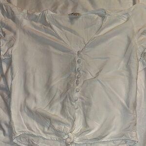 Elegant White Button-Down Women's Blouse